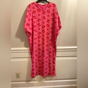Women’s Dress Blank NYC Pink and Red Patterned Kaftan Maxi Cover Up Size XS
